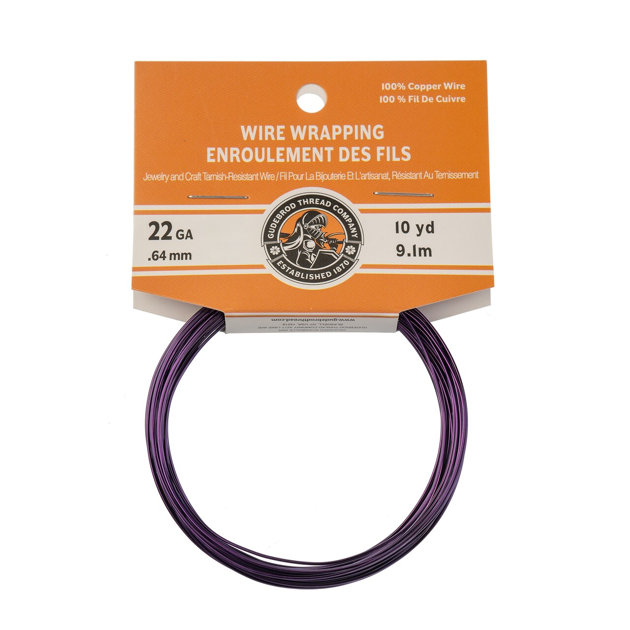 Gudebrod 22 Gauge Non-Tarnish Colored Copper Wire, 30ft. | Made in USA